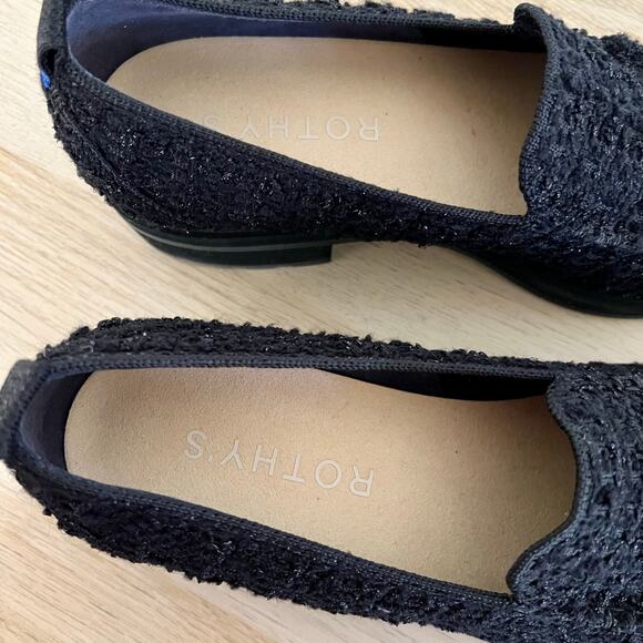 Rothy’s The Lug Loafer Black Bouclé Knit Slip-On Shoes Women’s 8.5 - Picture 8 of 11